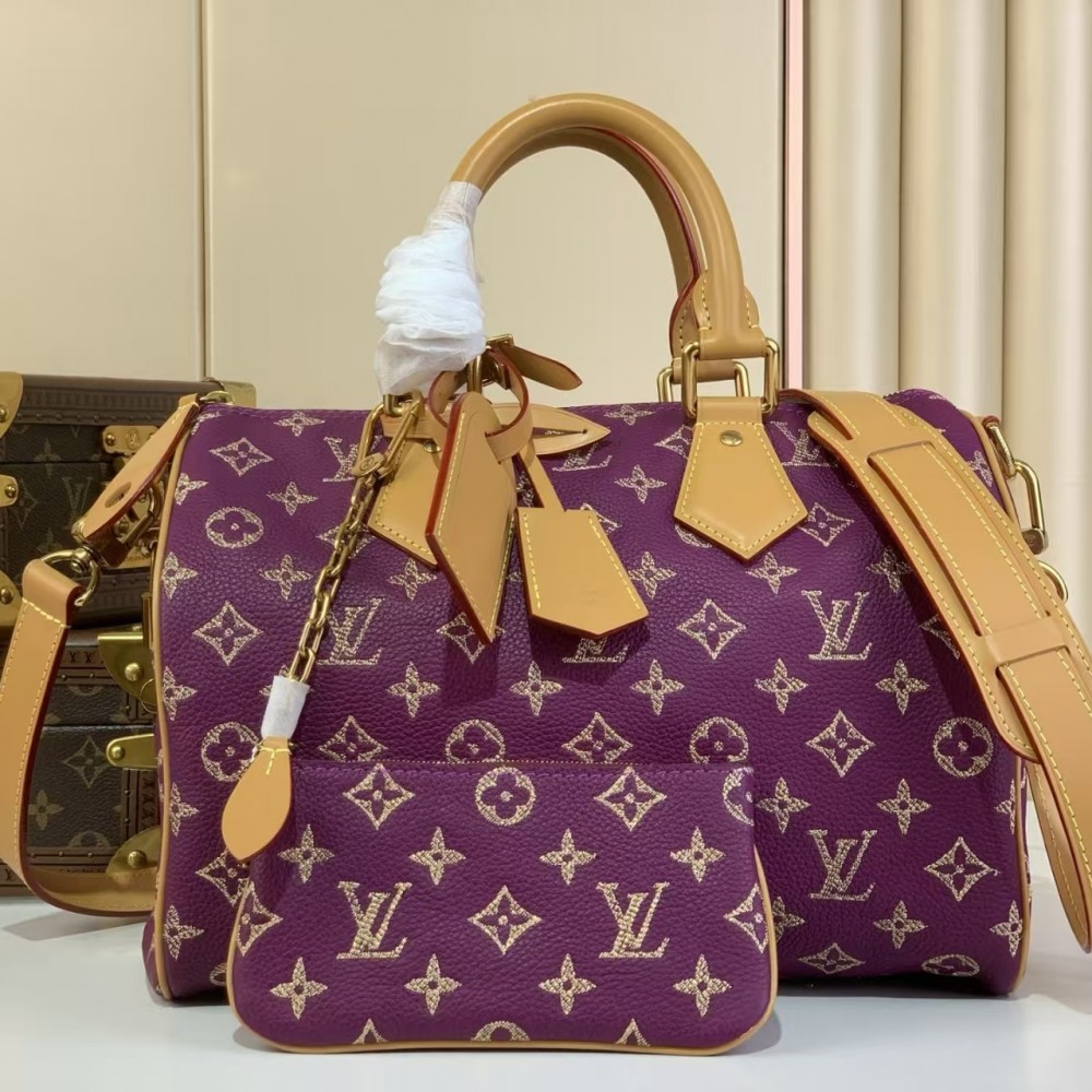 LV Speedy P9 Bandouliere 30 Purple Calfskin