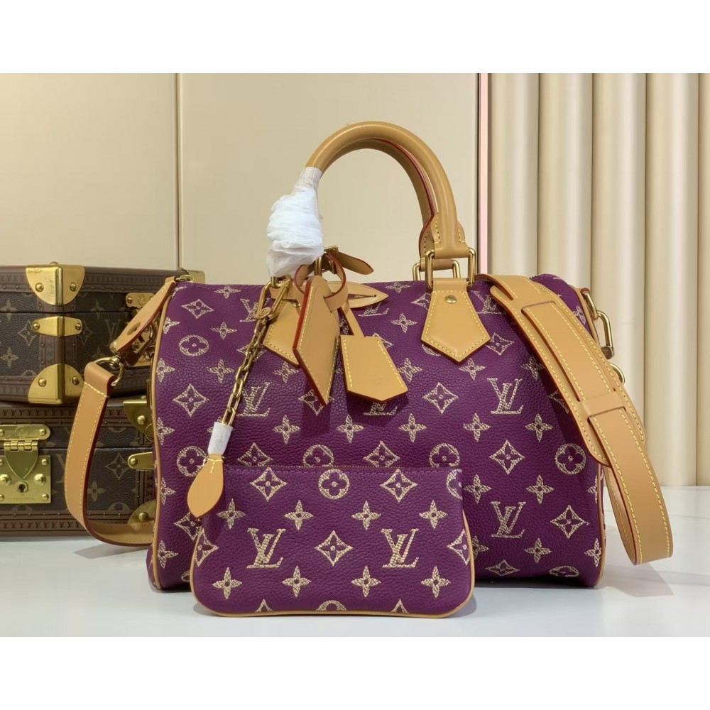 LV Speedy P9 Bandouliere 30 Purple Calfskin
