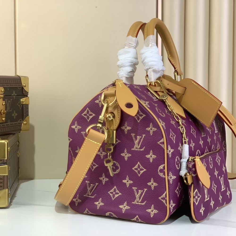 LV Speedy P9 Bandouliere 30 Purple Calfskin