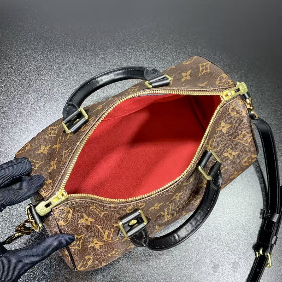 Louis Vuitton Speedy 25 monogram with black leather