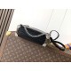 Louis Vuitton Black Leather and Monogram Canvas Side Trunk