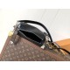 Louis Vuitton Black Leather and Monogram Canvas Side Trunk