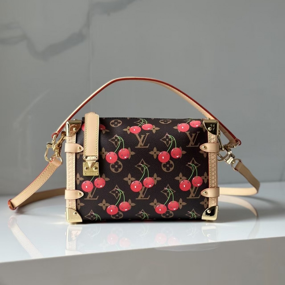 LOUIS VUITTON X TM Cerises Monogram Canvas Side Trunk MM Bag