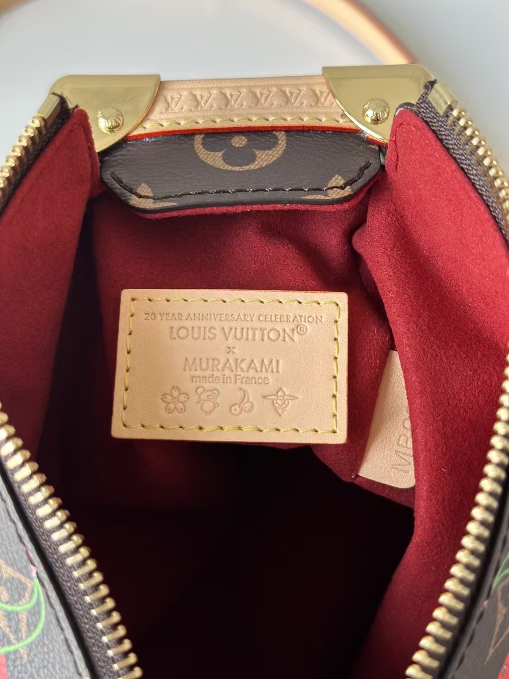 LOUIS VUITTON X TM Cerises Monogram Canvas Side Trunk MM Bag