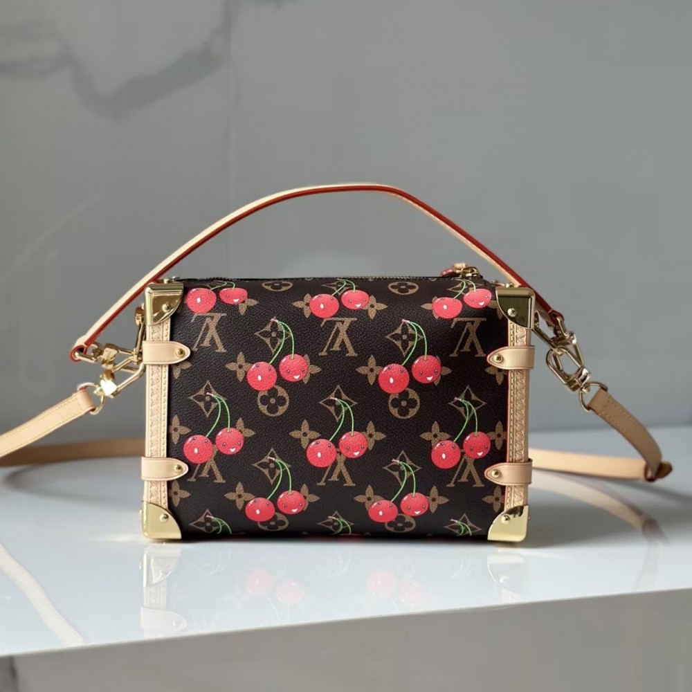 LOUIS VUITTON X TM Cerises Monogram Canvas Side Trunk MM Bag