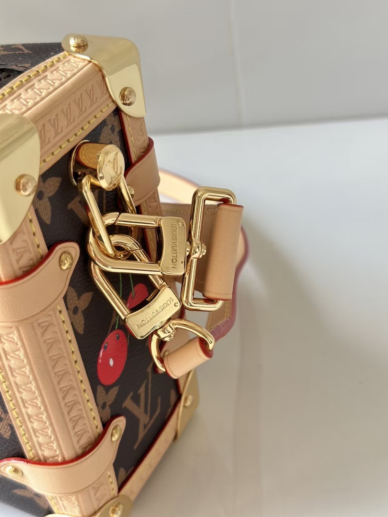 LOUIS VUITTON X TM Cerises Monogram Canvas Side Trunk MM Bag
