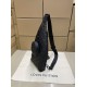 LOUIS VUITTON Calfskin Shadow Monogram Duo Slingbag Black
