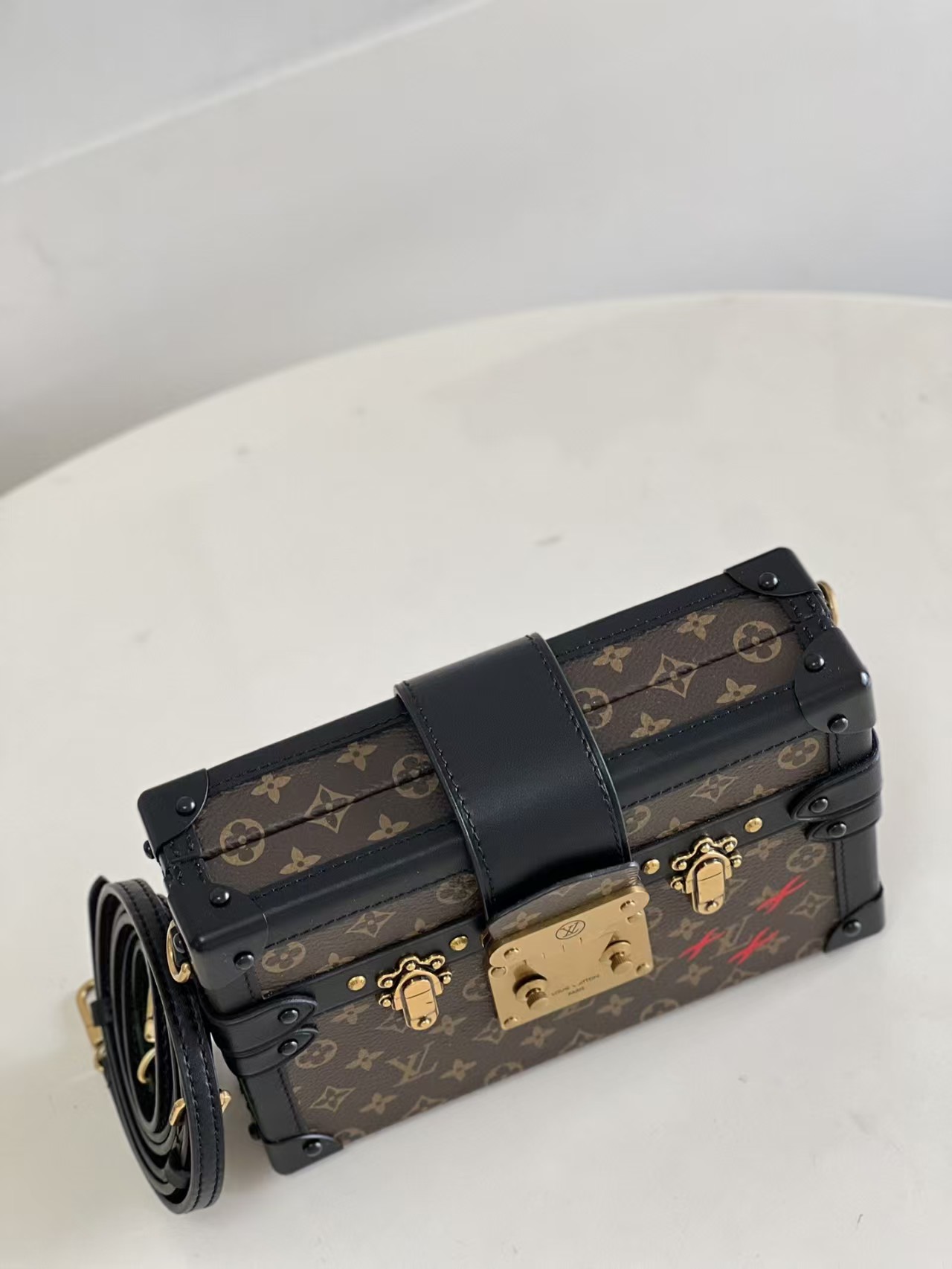 LOUIS VUITTON Petite Malle Monogram Canvas Bag