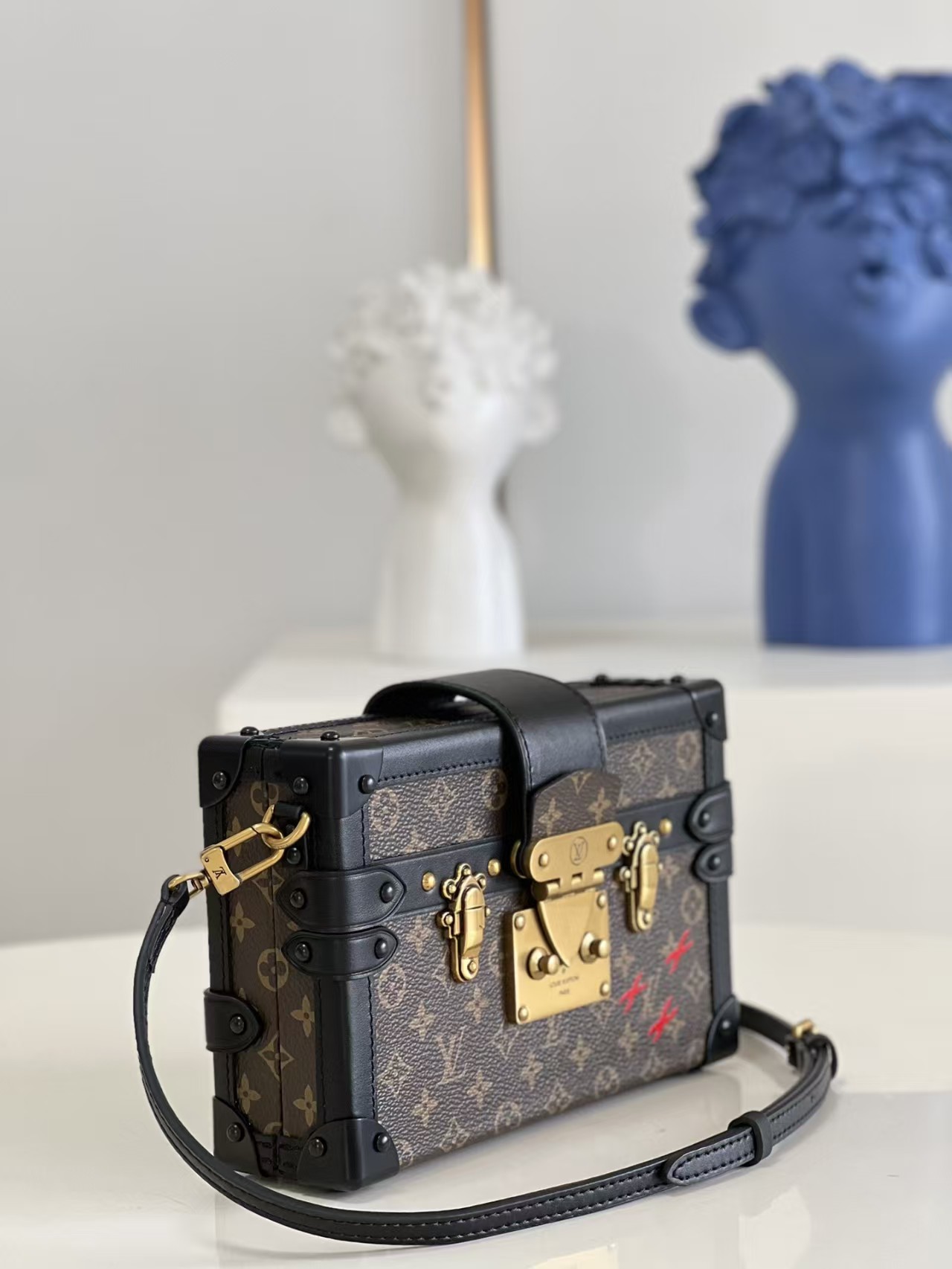 LOUIS VUITTON Petite Malle Monogram Canvas Bag