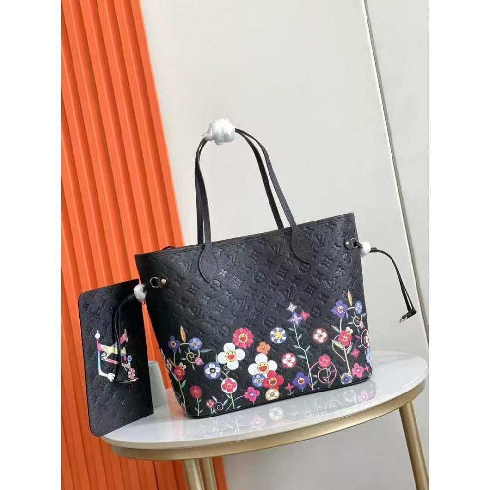 Louis Vuitton X TM Empreinte Flowers Neverfull MM Black