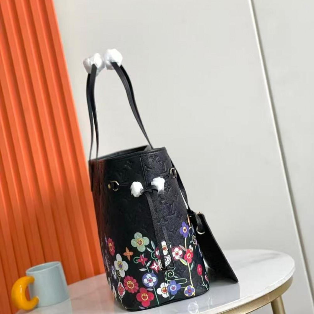 Louis Vuitton X TM Empreinte Flowers Neverfull MM Black