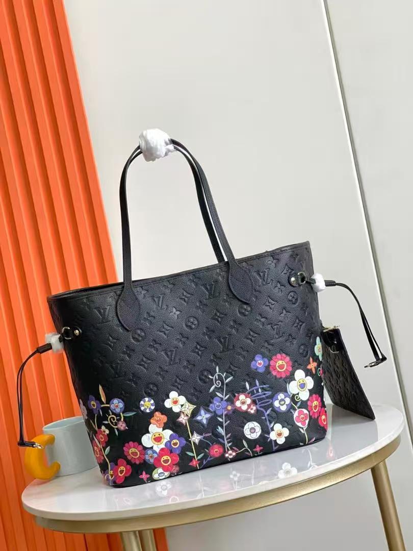 Louis Vuitton X TM Empreinte Flowers Neverfull MM Black