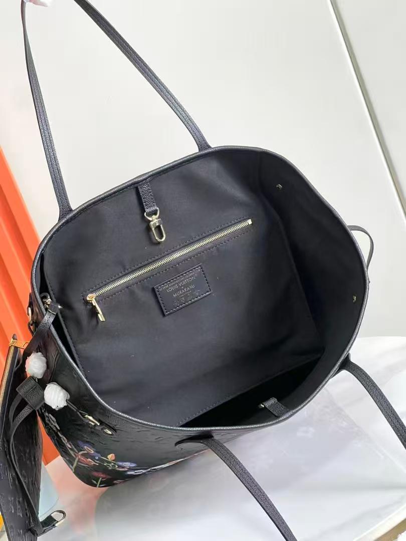 Louis Vuitton X TM Empreinte Flowers Neverfull MM Black