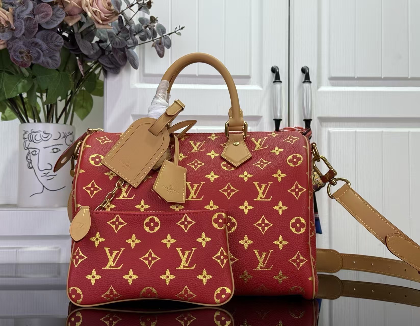 LOUIS VUITTON Speedy P9 Bandoulière 30 Red