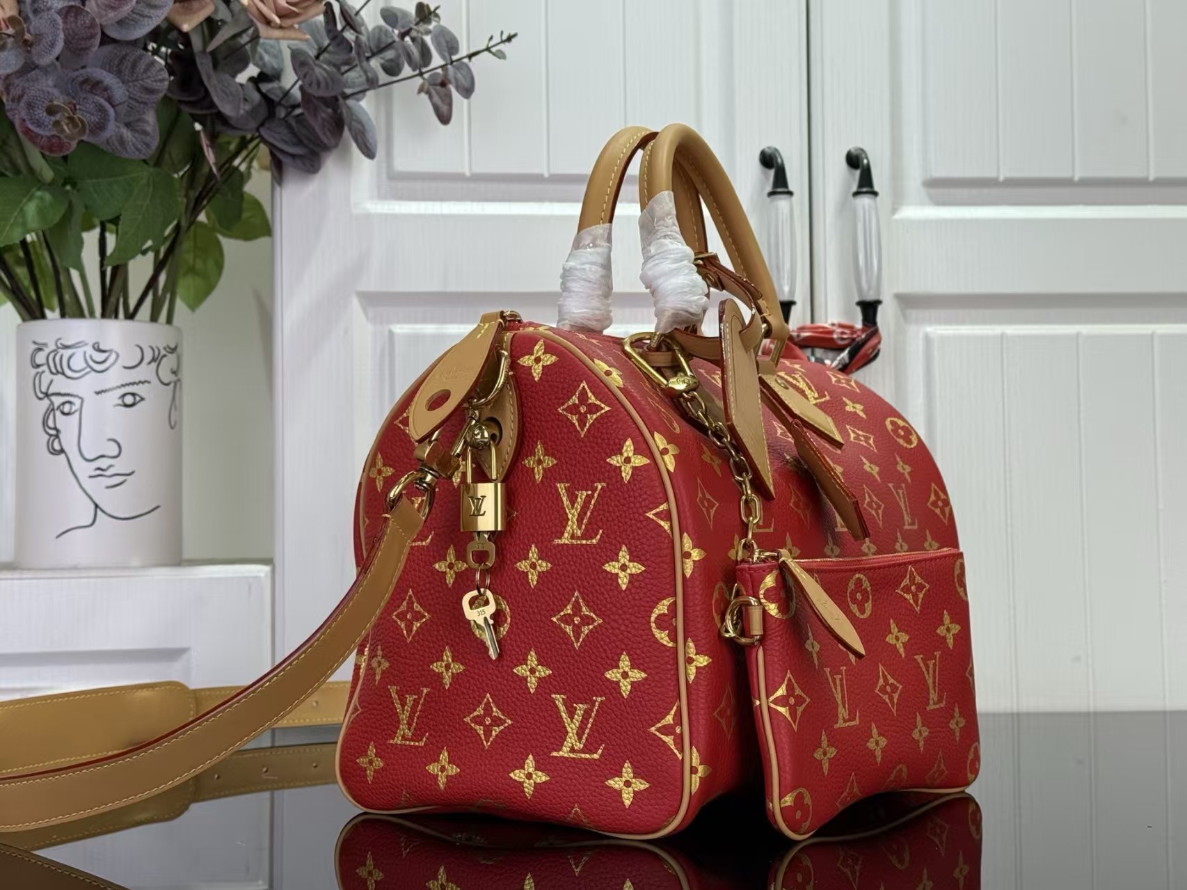 LOUIS VUITTON Speedy P9 Bandoulière 30 Red