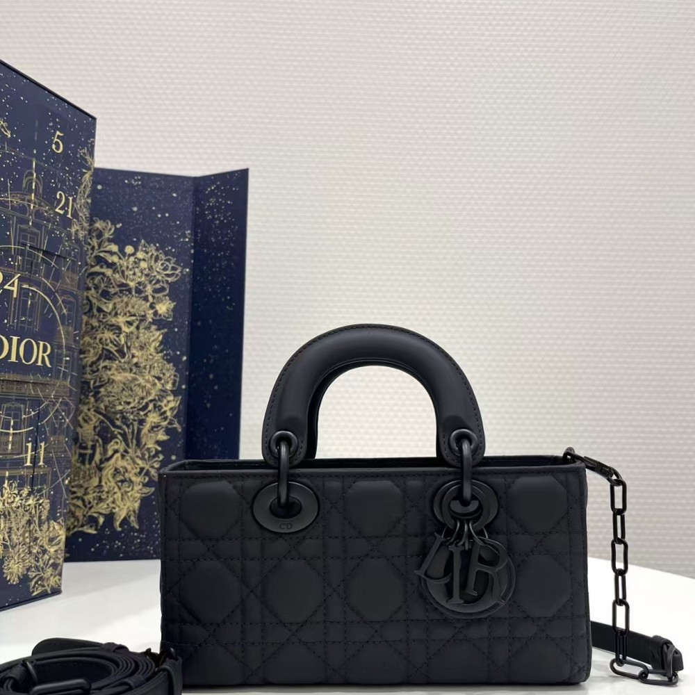 DIOR Small Lady D-Joy Bag Ultramatte Black Cannage Calfskin