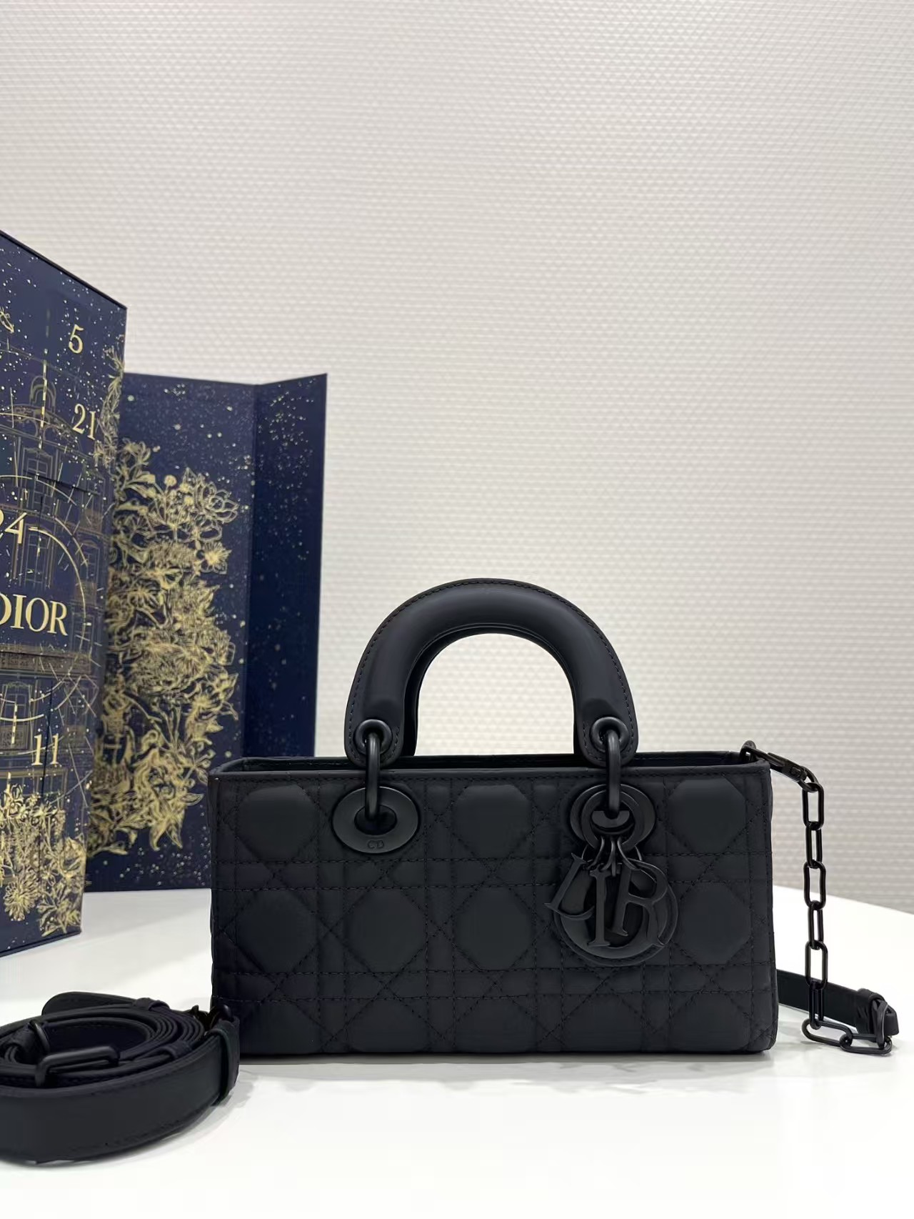 DIOR Small Lady D-Joy Bag Ultramatte Black Cannage Calfskin