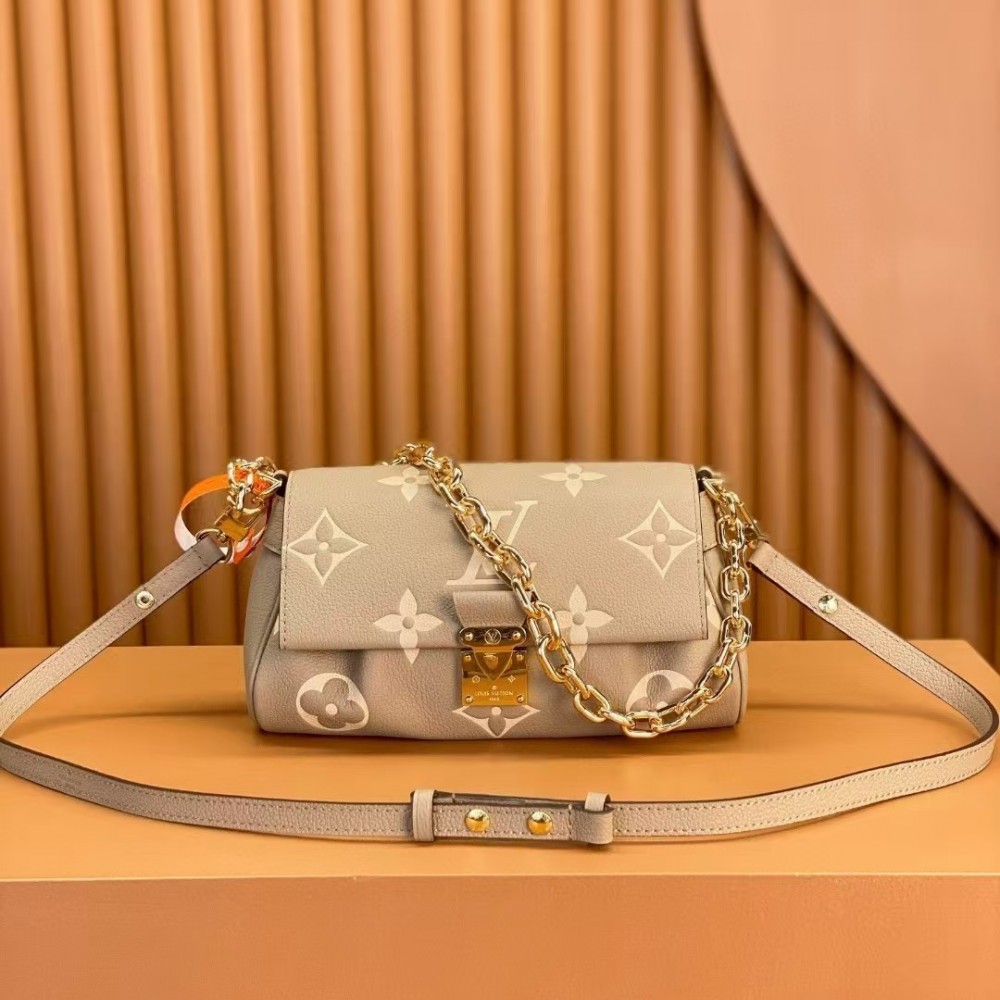Louis Vuitton Favorite Bicolor Monogram Empreinte Leather Cream Color