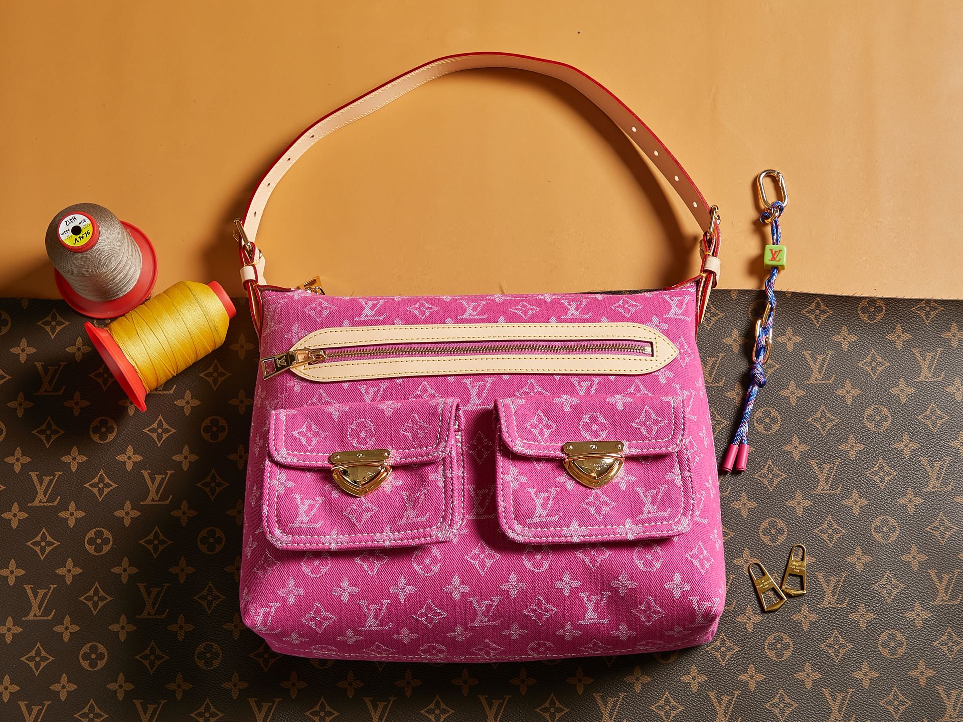 Louis Vuitton Baggy Monogram Denim -Fushia Denim