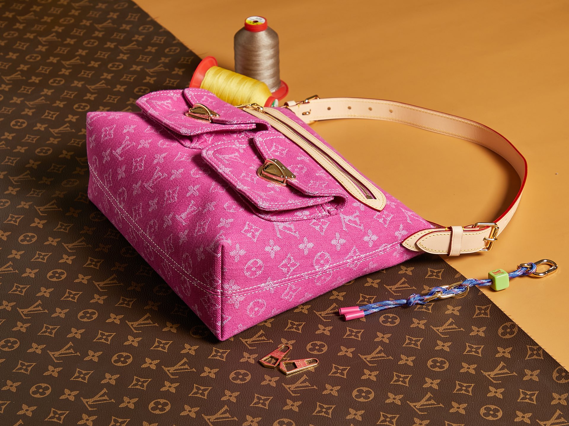 Louis Vuitton Baggy Monogram Denim -Fushia Denim