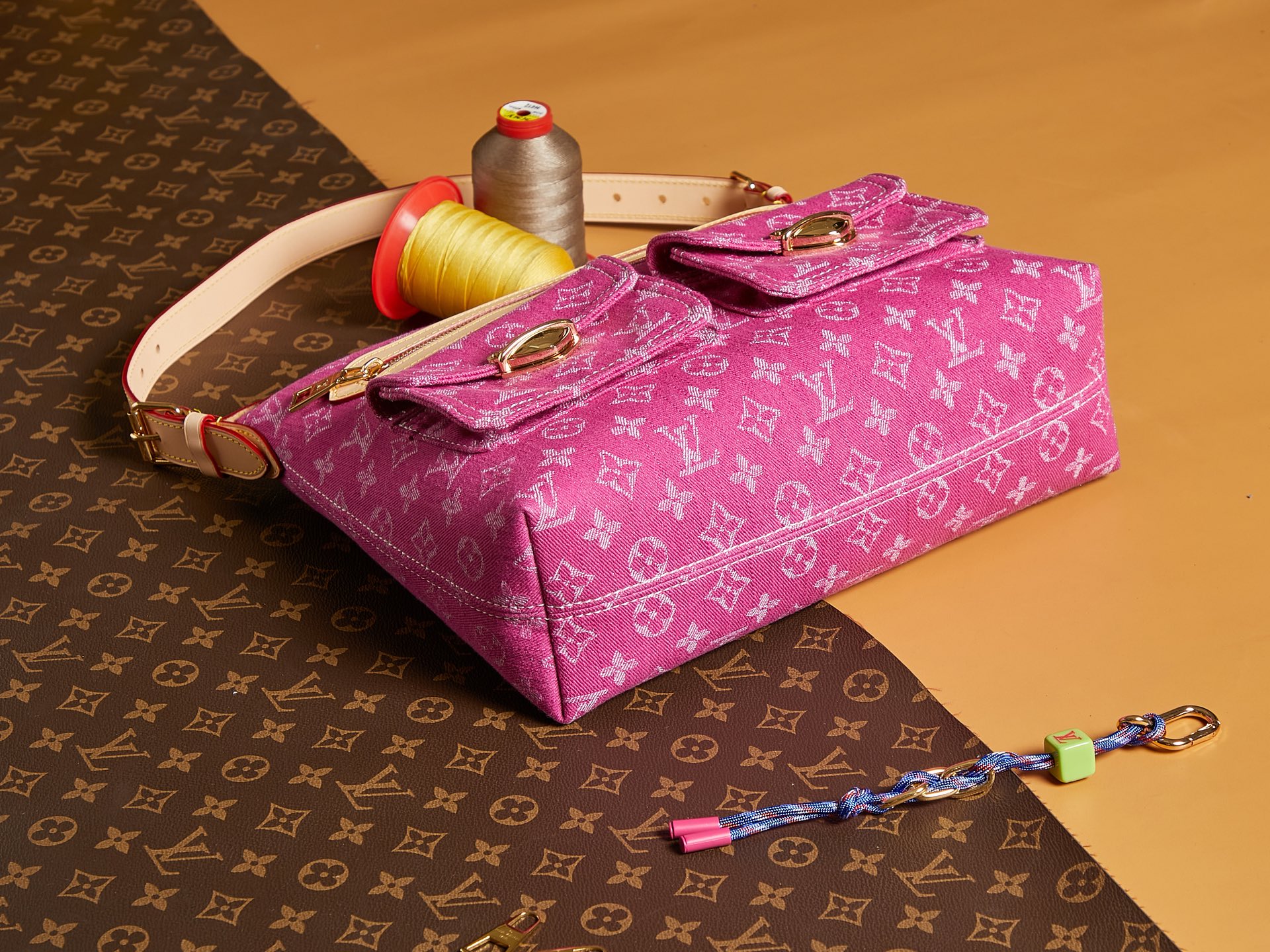 Louis Vuitton Baggy Monogram Denim -Fushia Denim