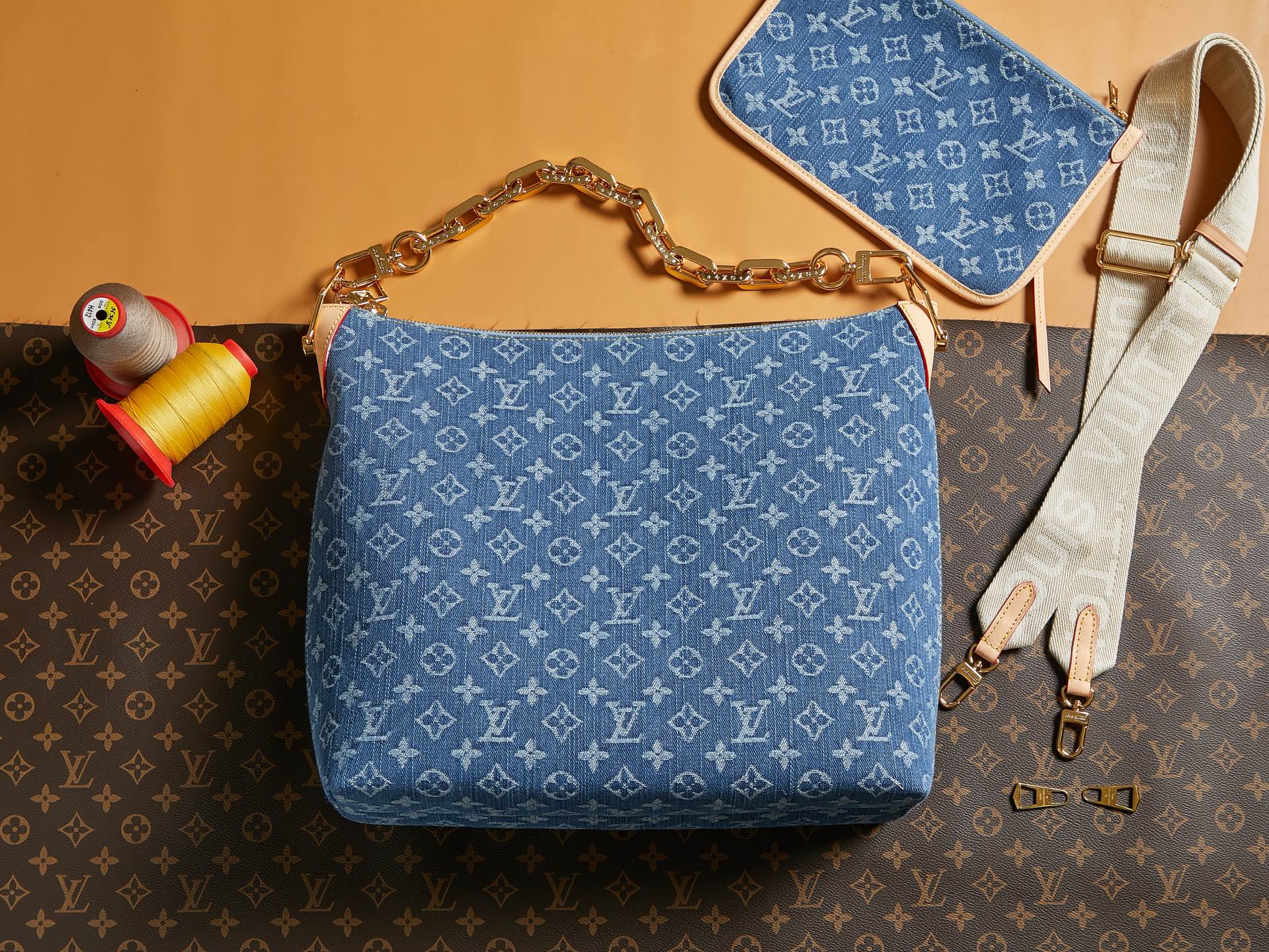 Louis Vuitton Coussin Hobo MM Monogram Denim