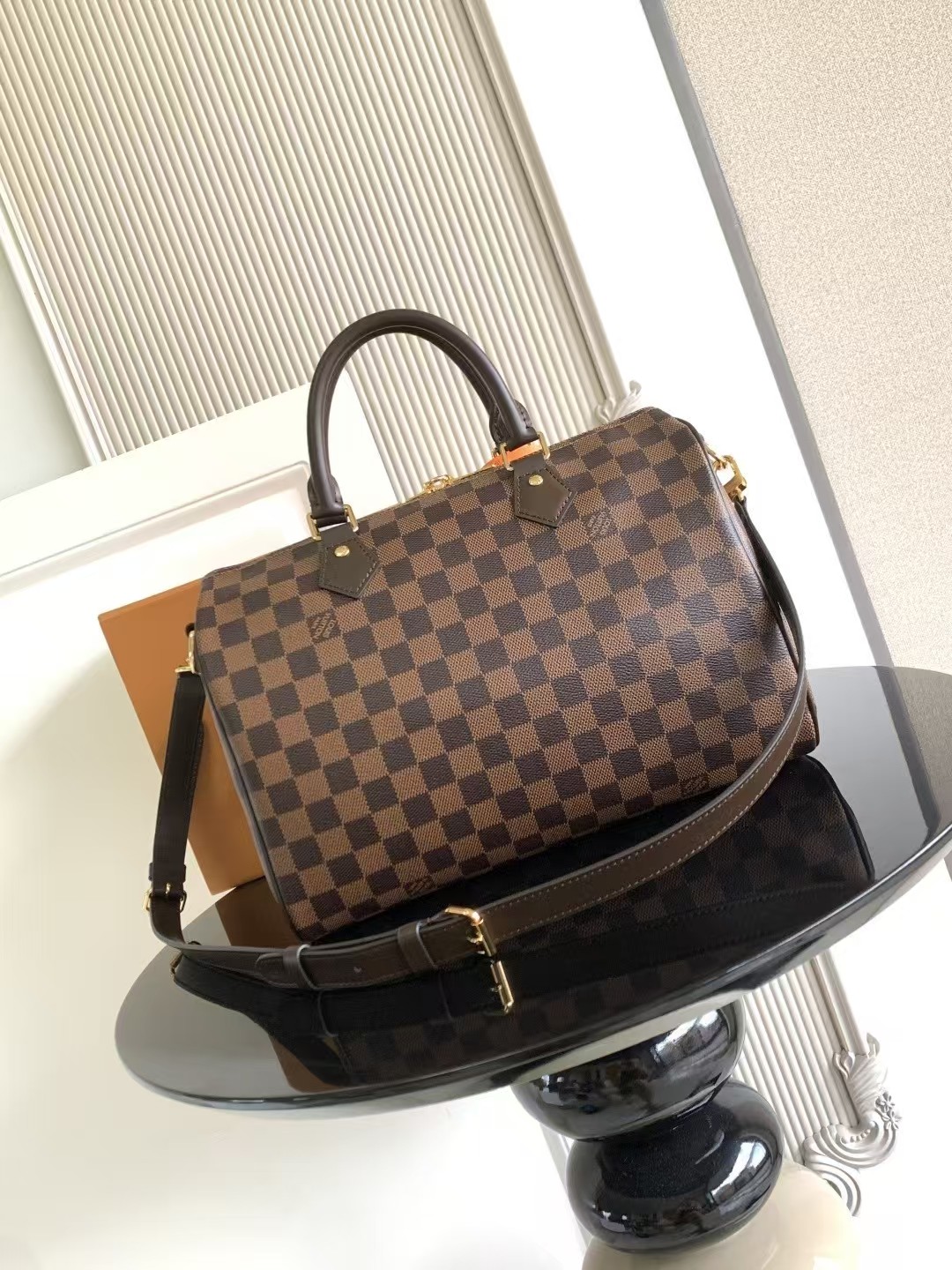 Louis Vuitton Speedy Bandouliere 35 Damier Ebene Canvas