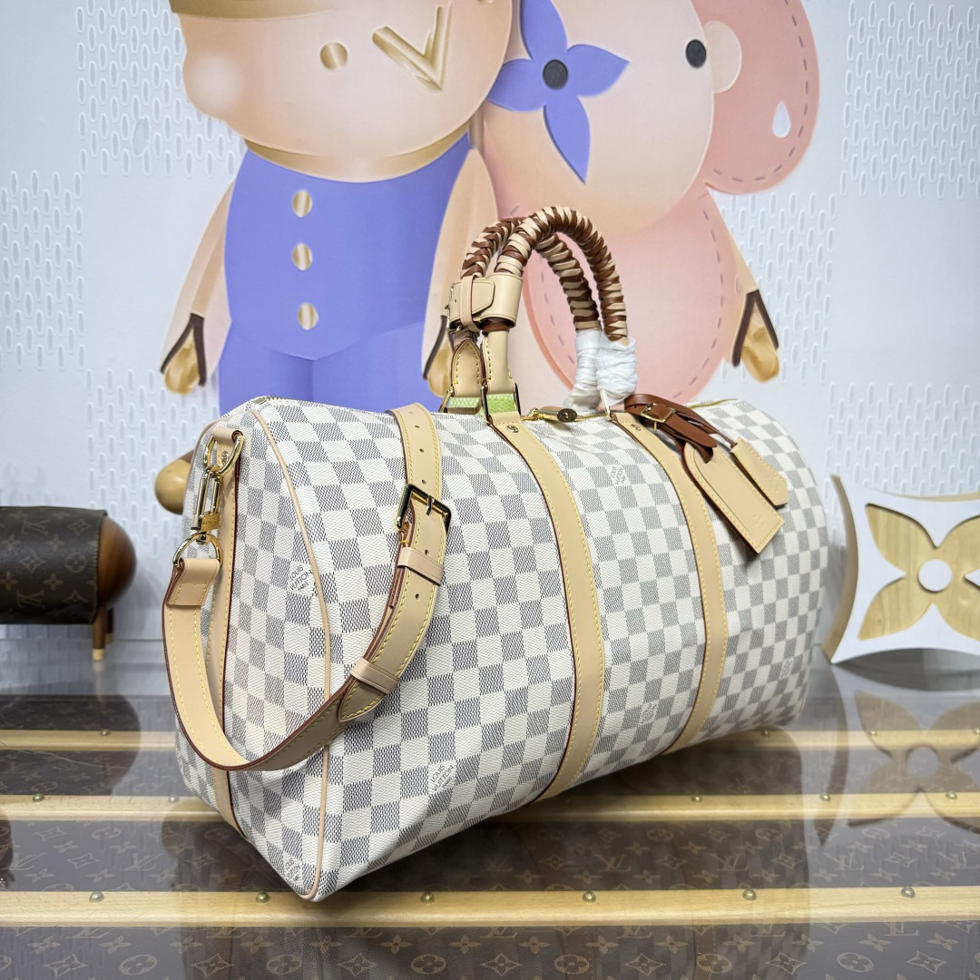 Louis Vuitton Keepall Bandouliere 45 Damier Azur Canvas