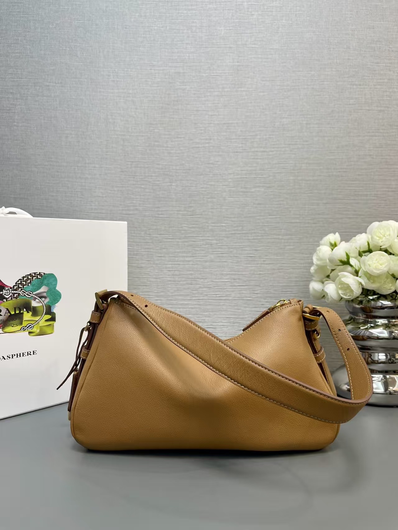 Amber Prada Aimée medium leather shoulder bag Amber Prada Aimée medium leather shoulder bag