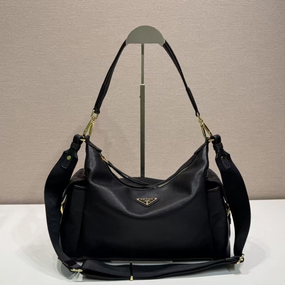 PRADA Black Prada Explore large nappa leather bag