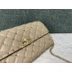 Valentino Garavani Rockstud Spike Wallet on Chain Quilted Leather Small Beige