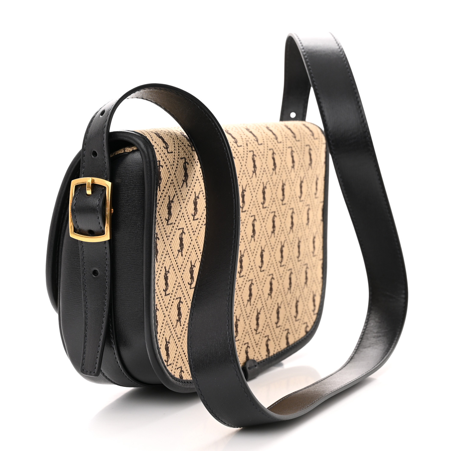 SAINT LAURENT Canvas Monogram All Over Satchel Bag Beige SAINT LAURENT Canvas Monogram All Over Satchel Bag Beige