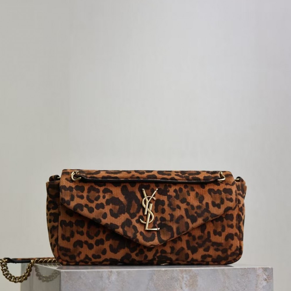 YSL CASSANDRE ENVELOPE CHAIN WALLET IN CANVAS 