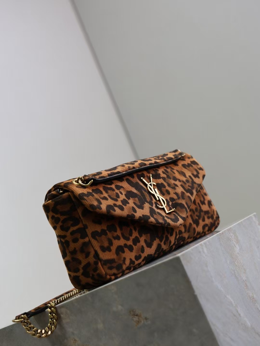 YSL CASSANDRE ENVELOPE CHAIN WALLET IN CANVAS 