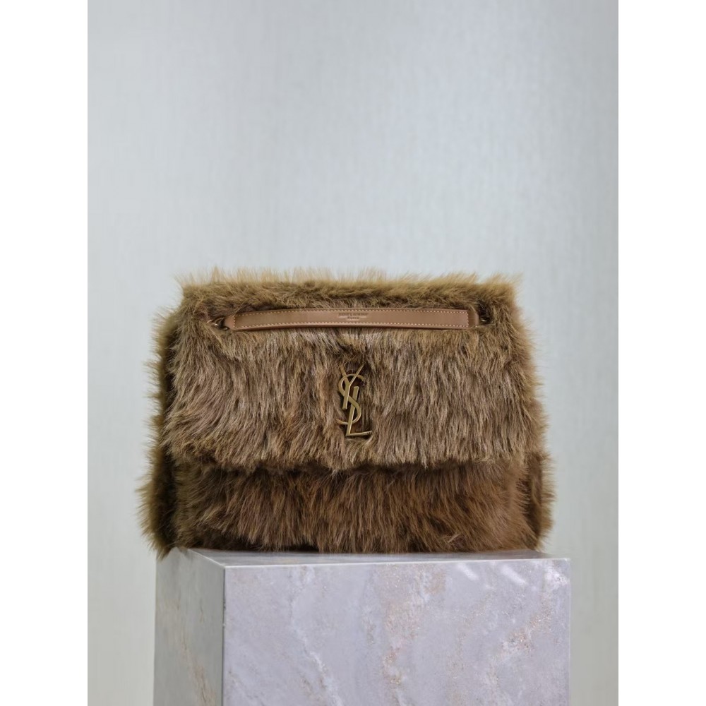Saint Laurent Large Niki Rouan Fur Chain Bag