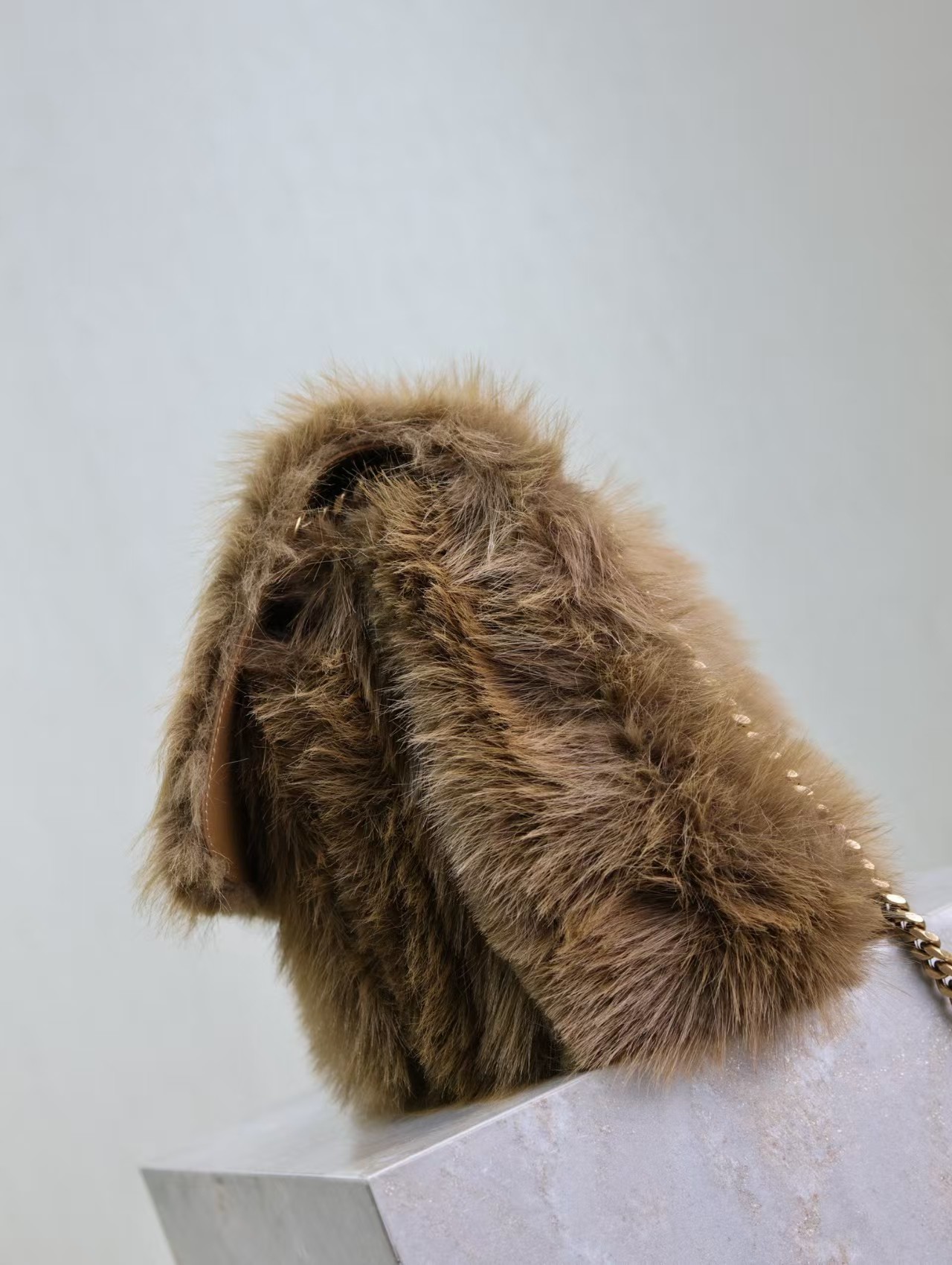 Saint Laurent Large Niki Rouan Fur Chain Bag