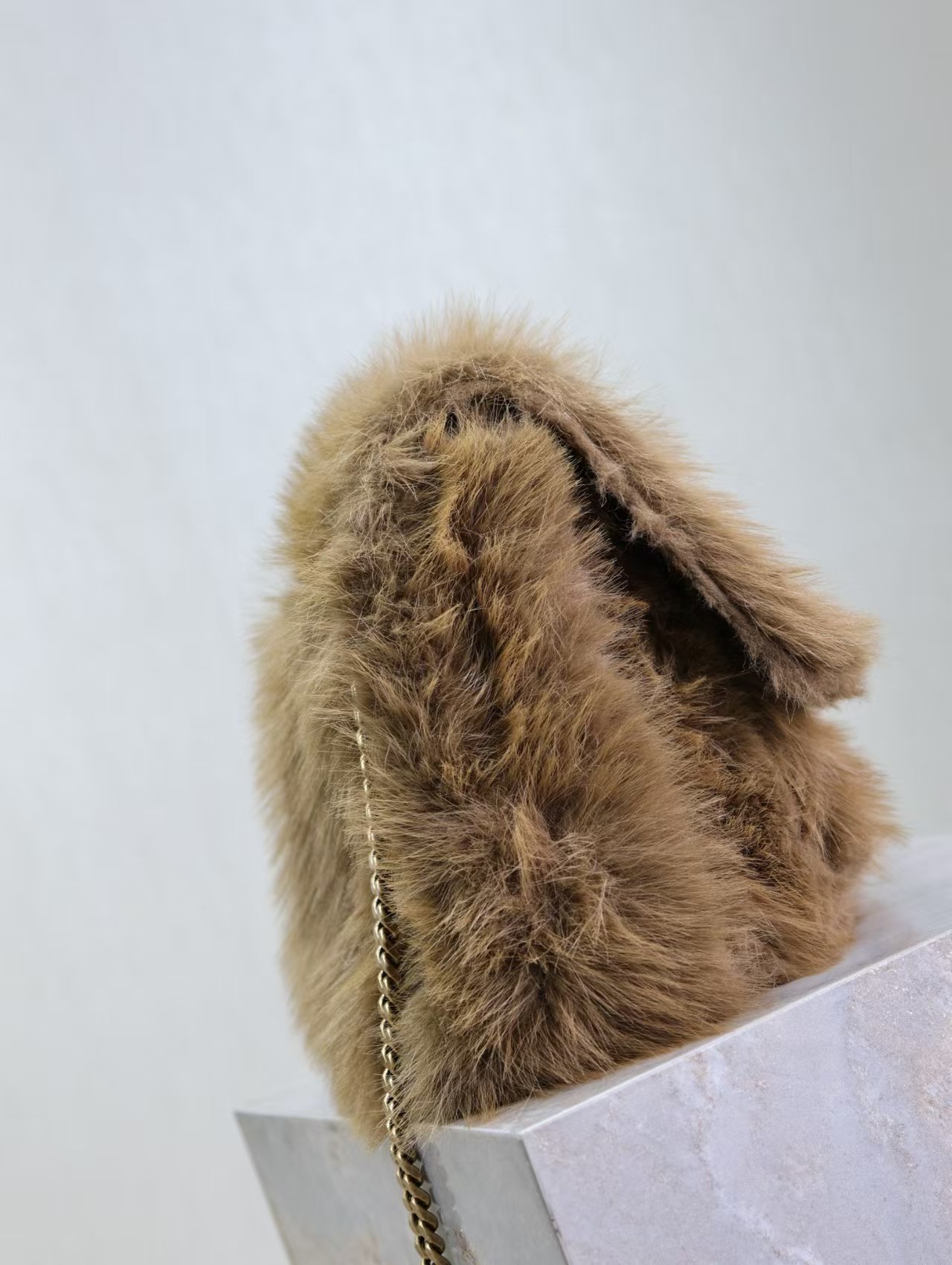 Saint Laurent Large Niki Rouan Fur Chain Bag