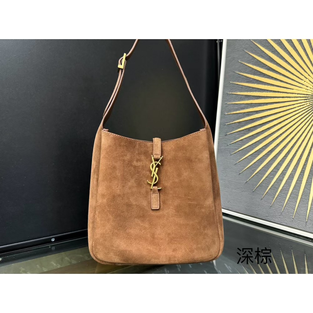 Saint Laurent Suede Brown HOBO Bag Small