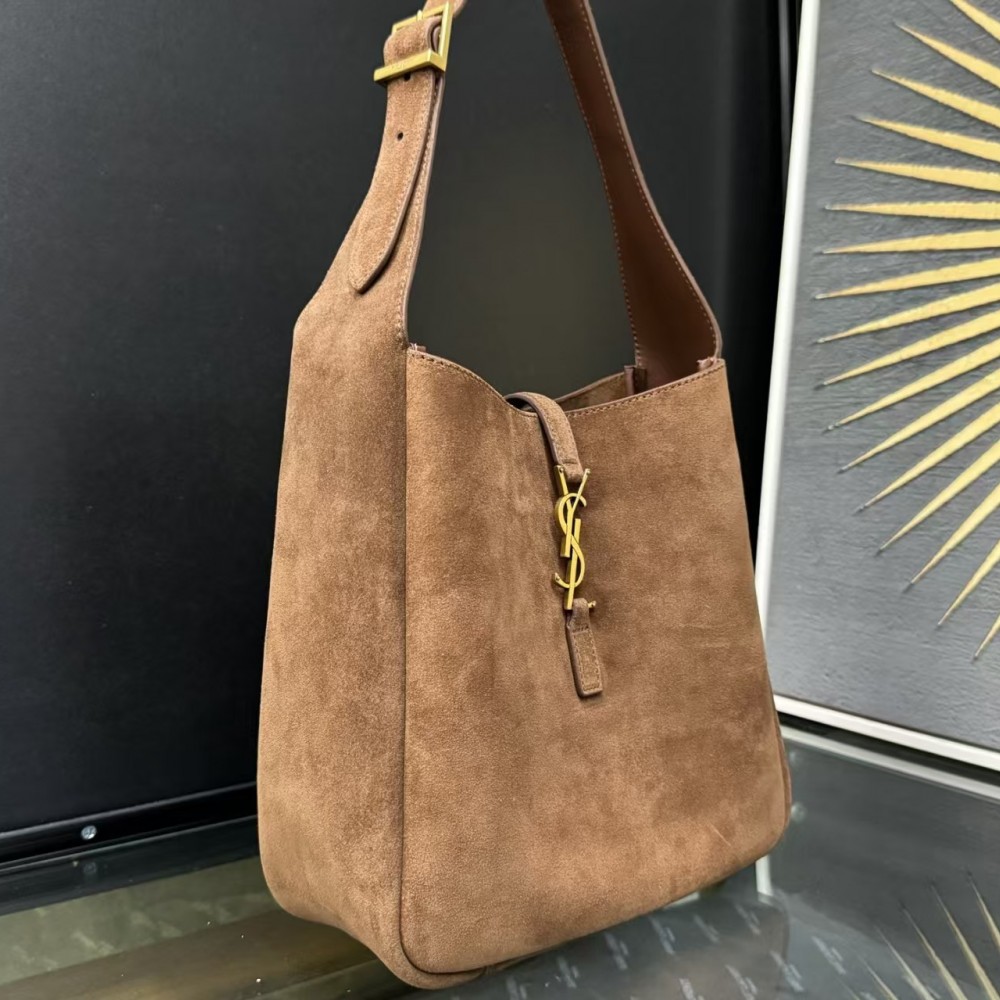 Saint Laurent Suede Brown HOBO Bag Small