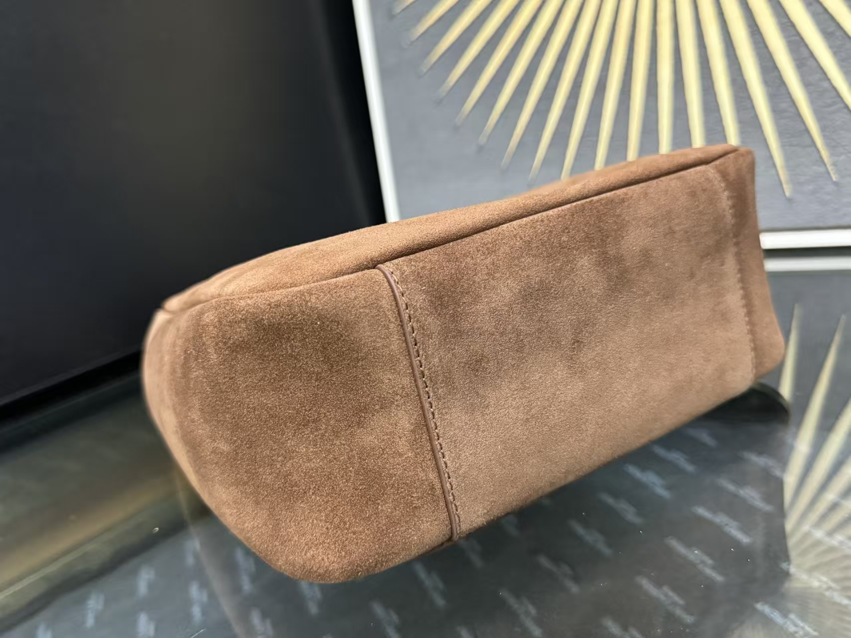 Saint Laurent Suede Brown HOBO Bag Small