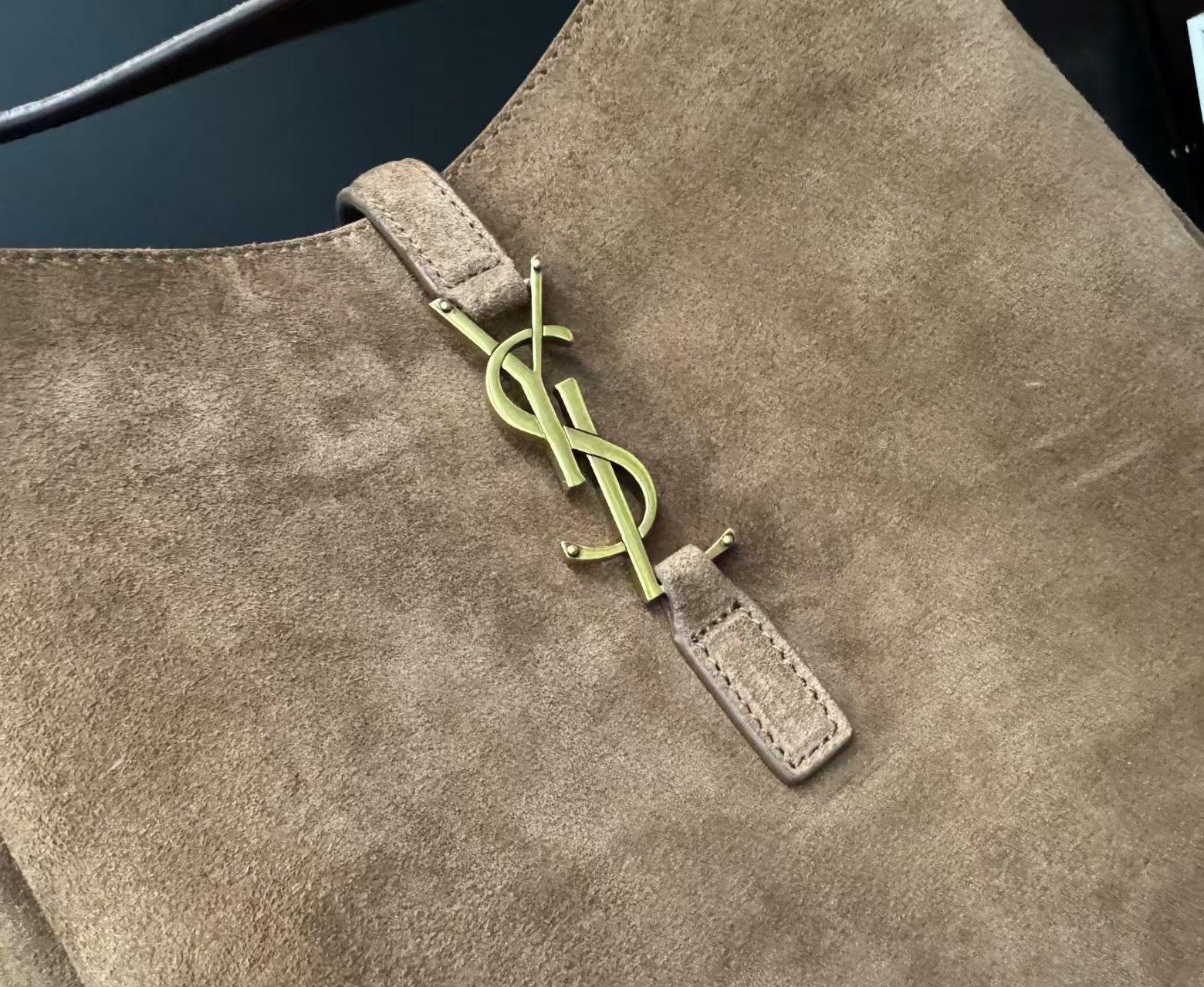 Saint Laurent Suede Brown HOBO Bag Small