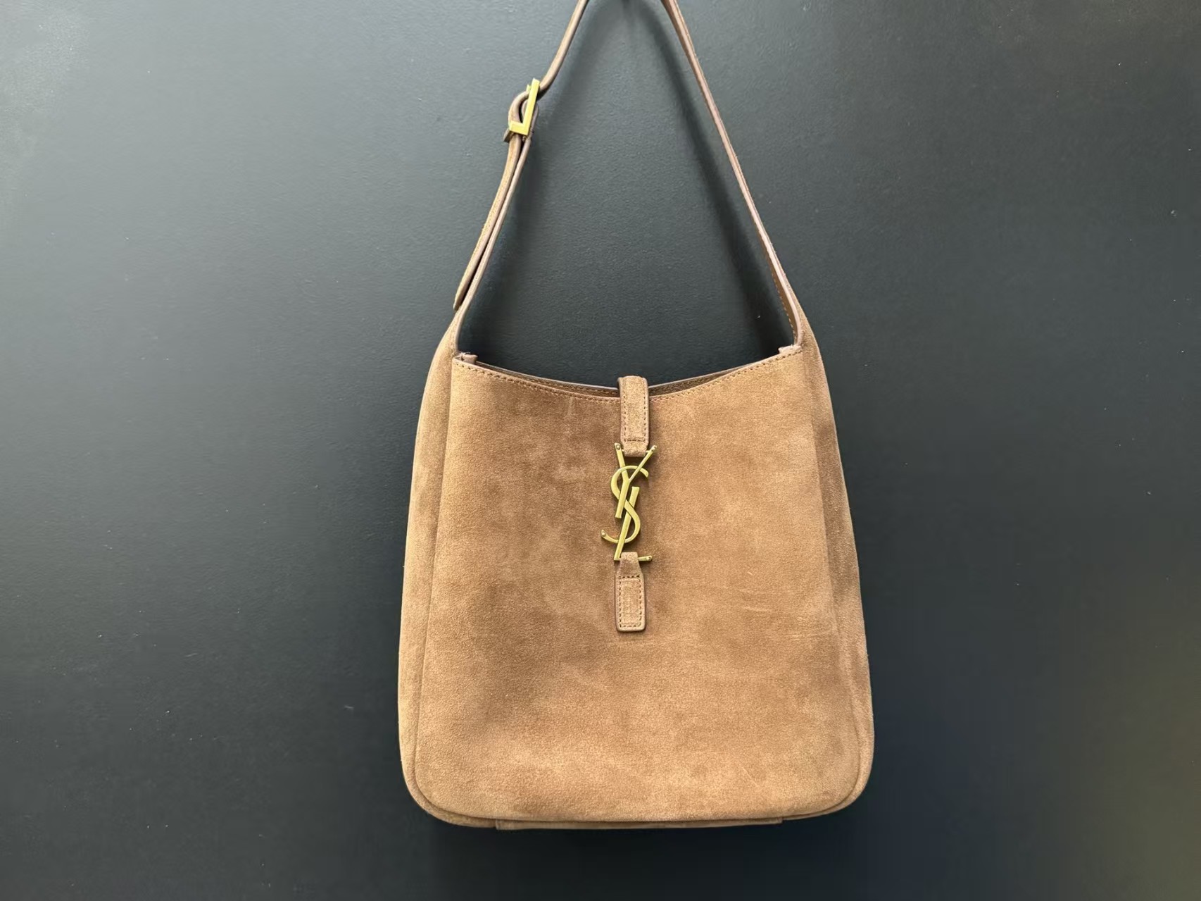 Saint Laurent Suede Brown HOBO Bag Small