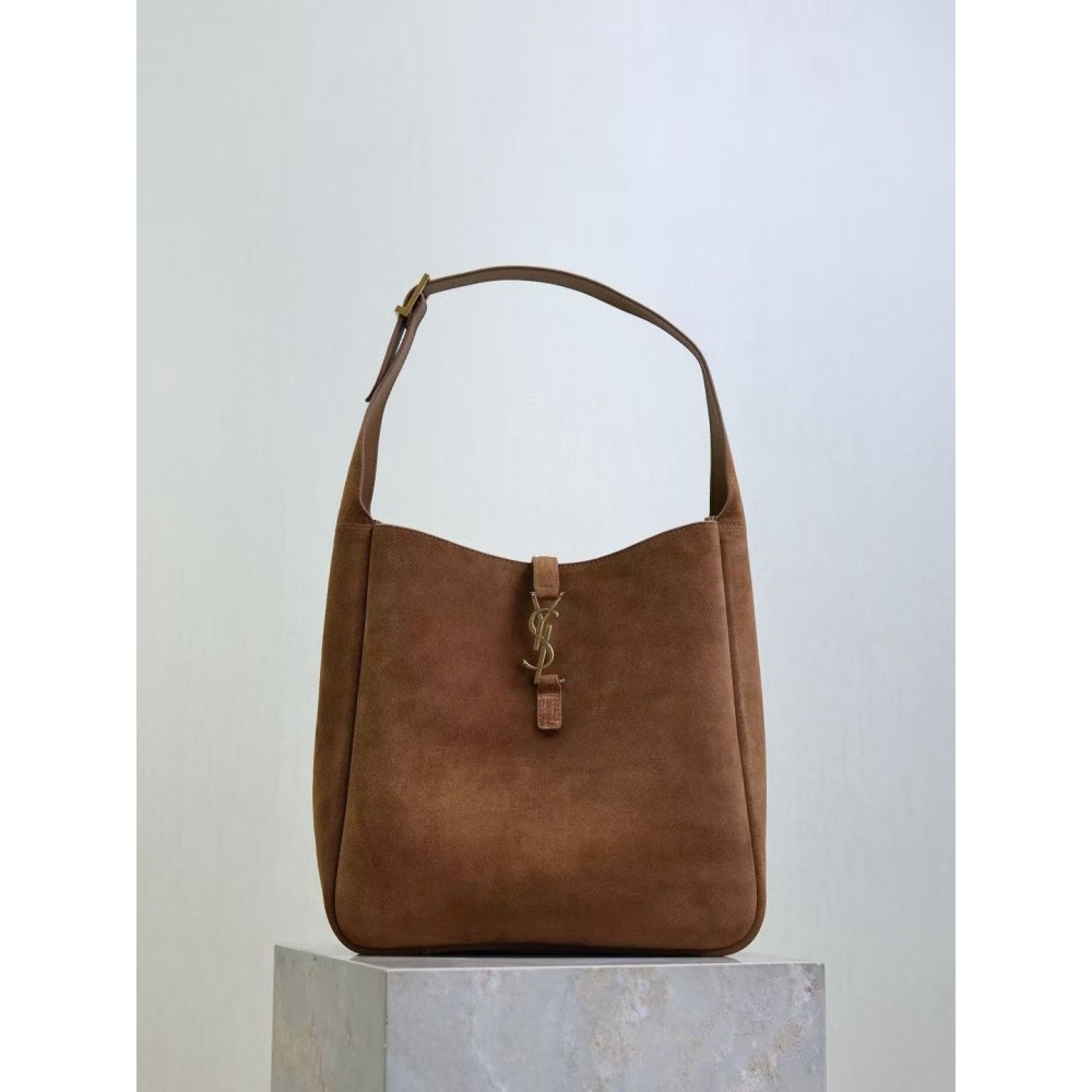 Saint Laurent Suede Brown HOBO Bag Large