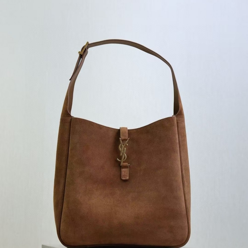 Saint Laurent Suede Brown HOBO Bag Large