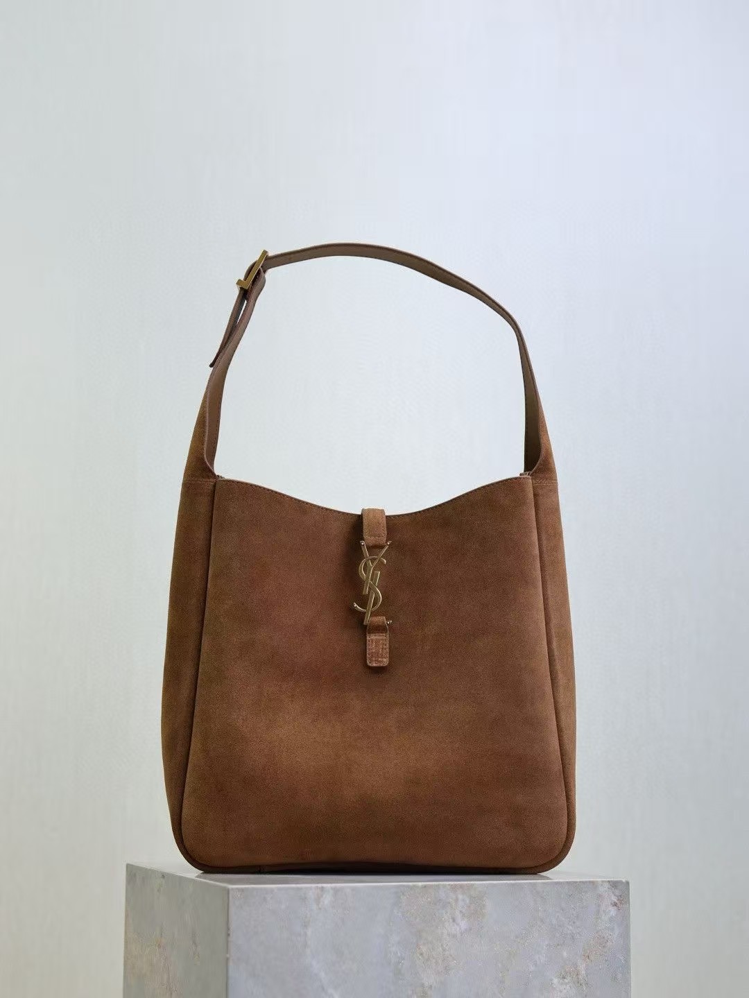 Saint Laurent Suede Brown HOBO Bag Large