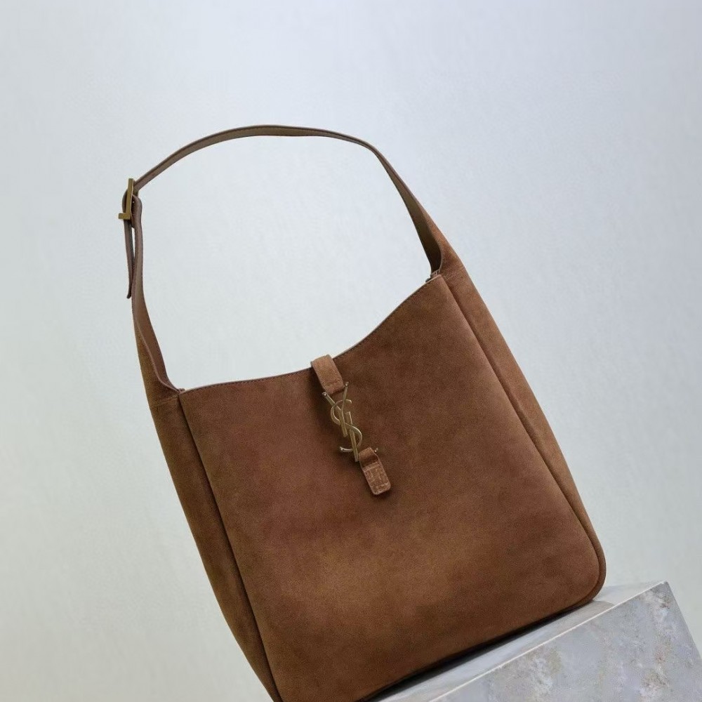 Saint Laurent Suede Brown HOBO Bag Large