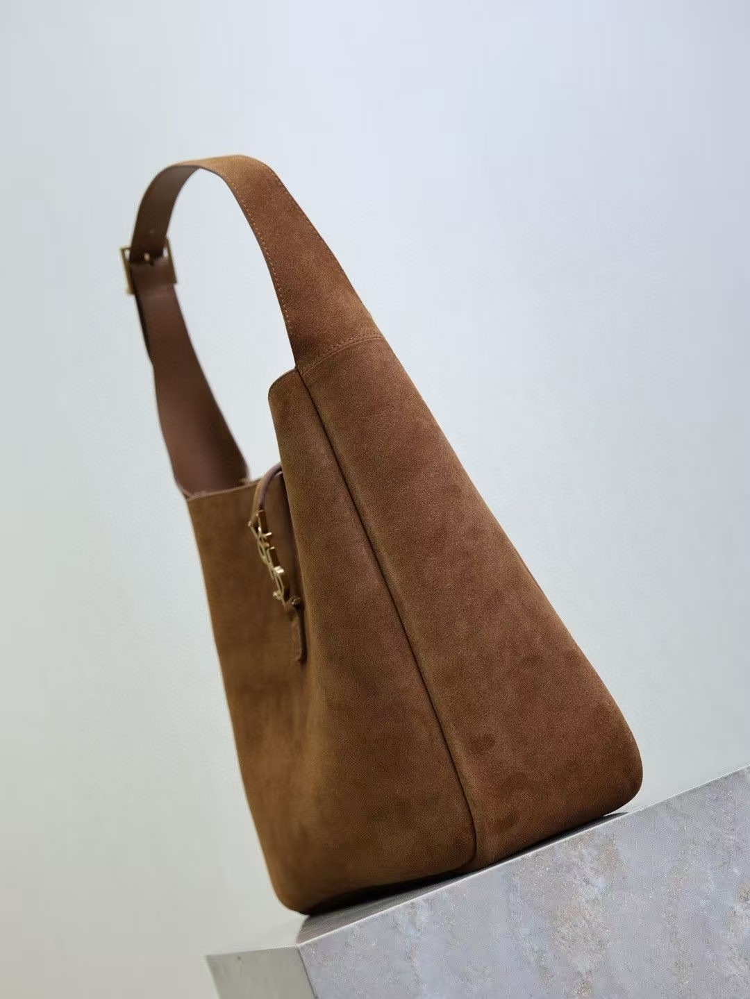 Saint Laurent Suede Brown HOBO Bag Large