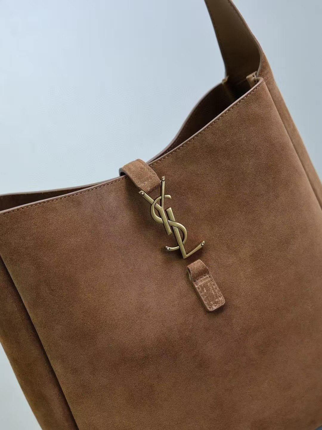 Saint Laurent Suede Brown HOBO Bag Large