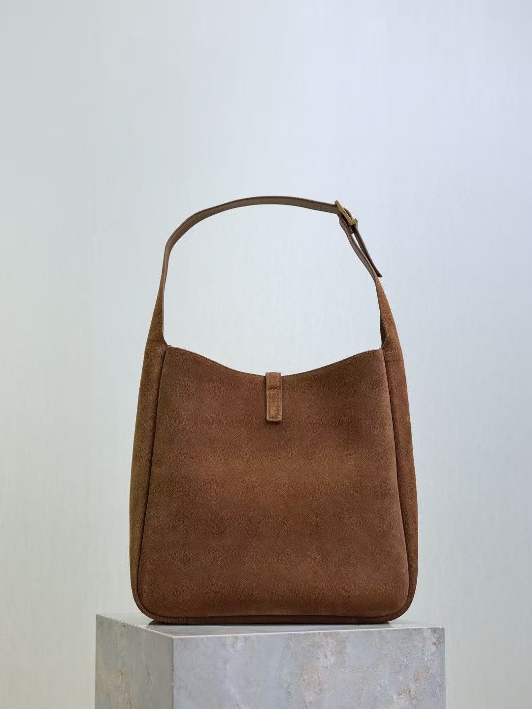 Saint Laurent Suede Brown HOBO Bag Large