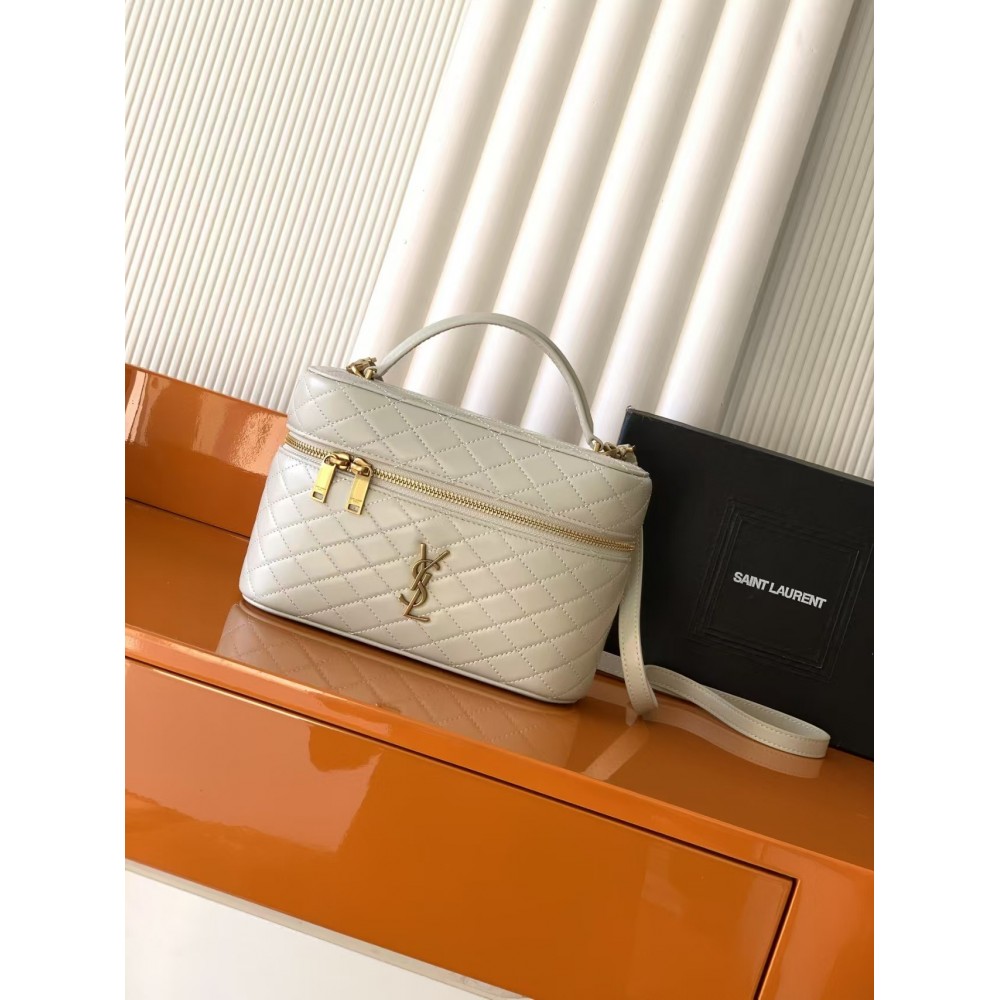 Saint Laurent GABY Vanity large in lambskin inWhite
